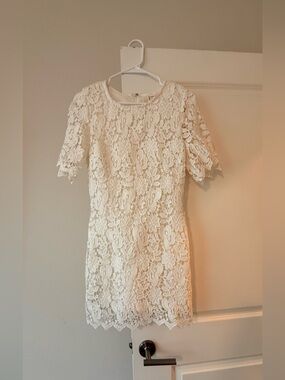 Love Riche Ivory Floral Lace Mini Dress